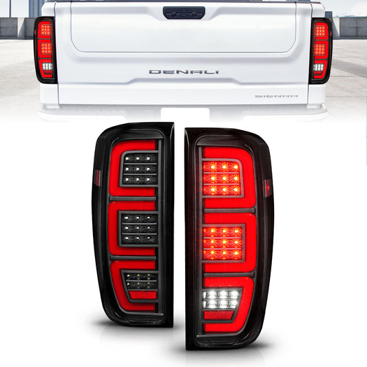 Black plastic tail light set from ANZO USA part number 311459