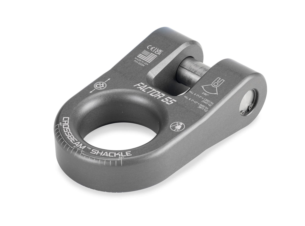 Gray hard anodized 6061 aluminum screw pin shackle from Factor 55 part number 00054-06