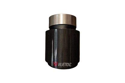 Carbon fiber stainless steel exhaust tail pipe tip from Valvetronic Designs part number VTD.TIP.SLVE.30.35.RC