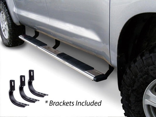 Silver stainless steel step nerf bar with mounting hardware from Big Country part number 395324806