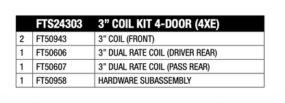 Black coil spring set from Fabtech part number FTS24303
