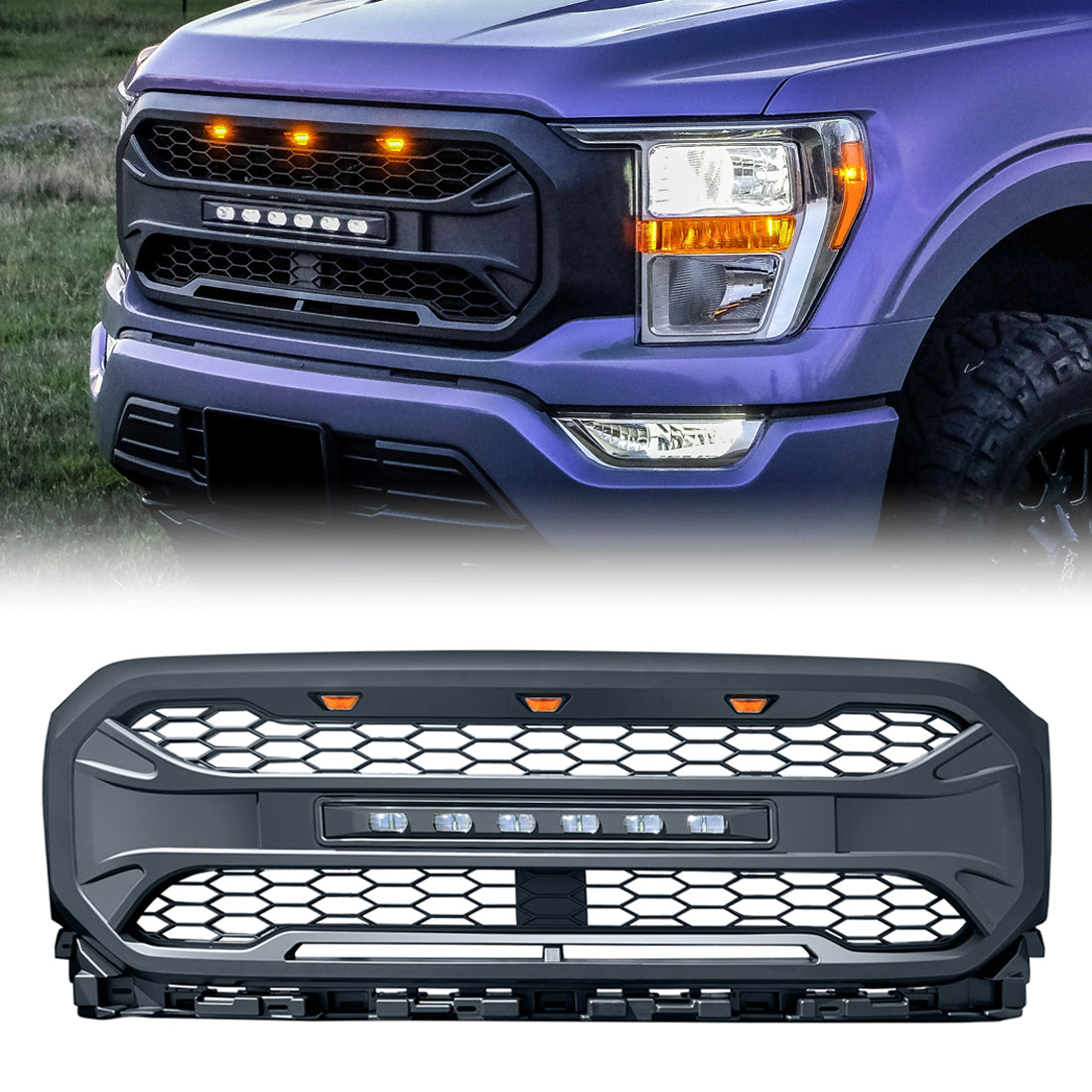 Matte black abs plastic grille from AMERICAN MODIFIED part number AMFMAA00120
