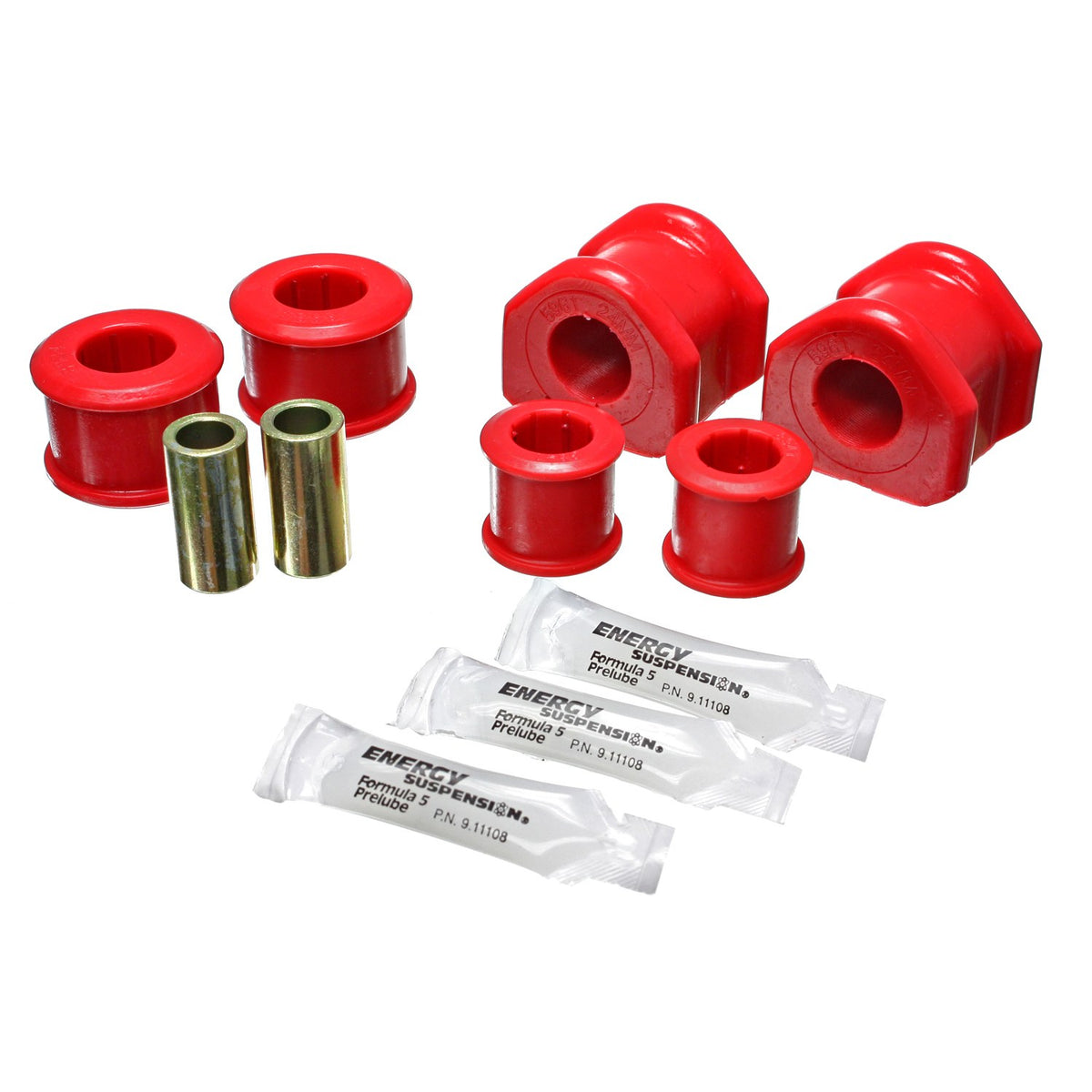 Red polyurethane suspension stabilizer bar bushing kit from Energy Suspension part number 4.5195R