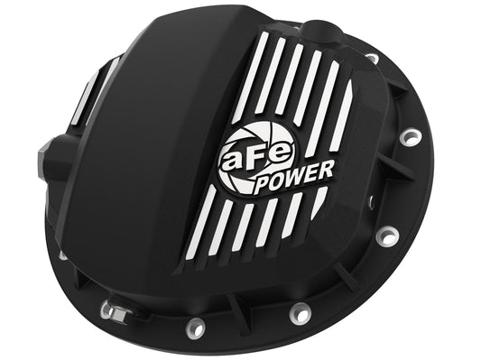 Black powder coat differential cover with mounting hardware from aFe Power part number 46-71140B