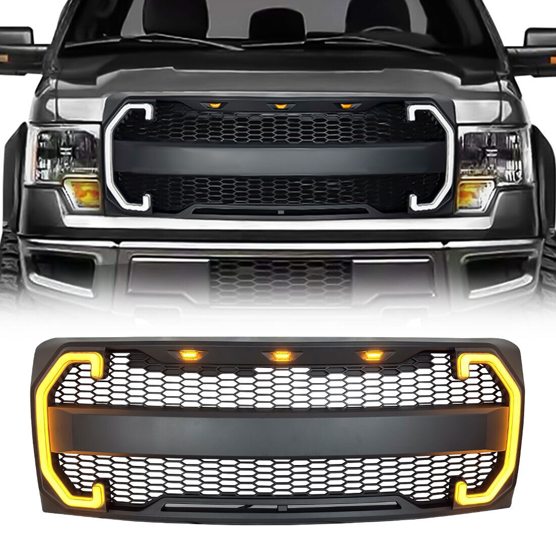 Matte black abs plastic grille from AMERICAN MODIFIED part number AMFMAA00124