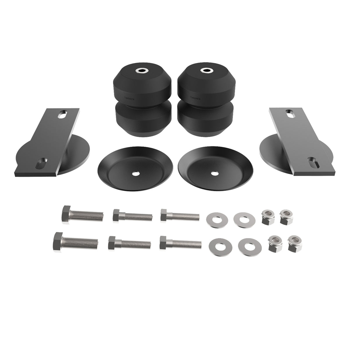 Black rubber suspension bump stop kit with mounting hardware from Timbren part number ABSJRC01