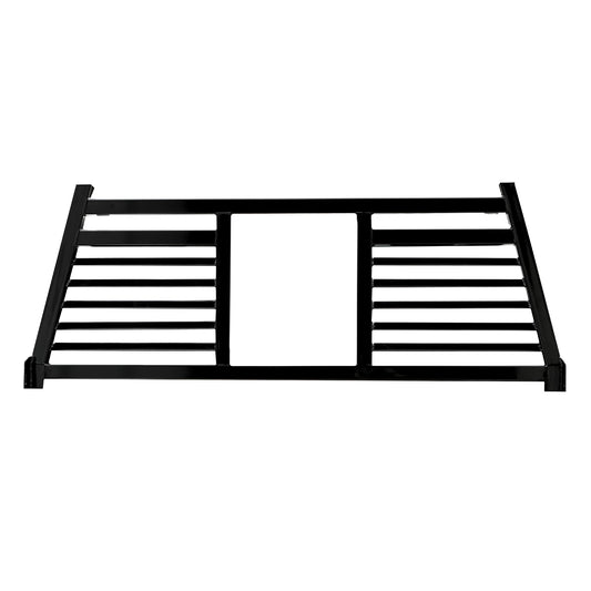 Black powder coated steel truck cab protector / headache rack with mounting hardware from Cattleman HD part number FR302
