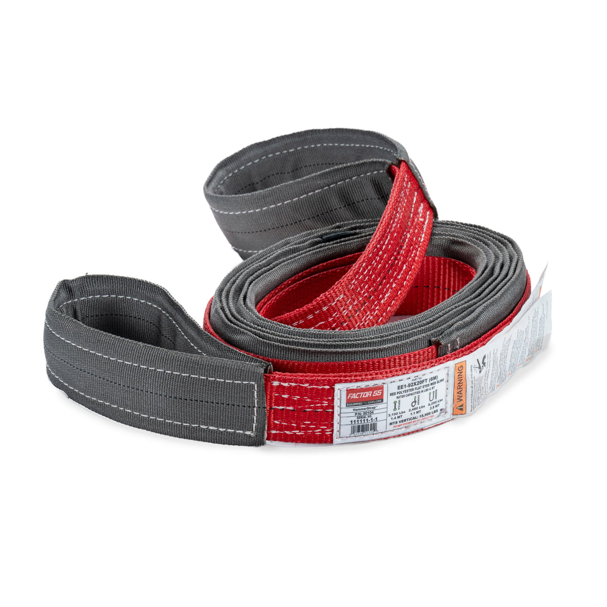 Red low stretch polyester tow strap from Factor 55 part number 00104