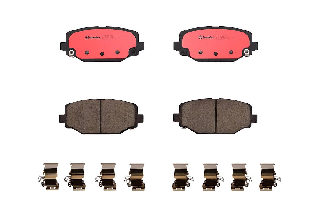 Disc Brake Pad Set with mounting hardware from Brembo part number P11032N