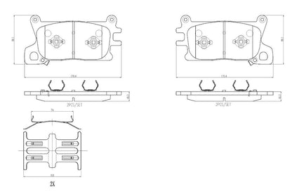 Disc Brake Pad Set with mounting hardware from Brembo part number P30143N