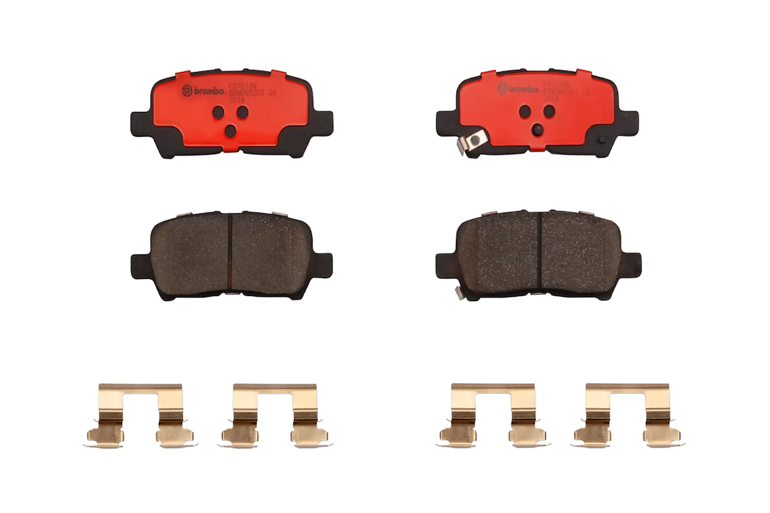 Disc Brake Pad Set with mounting hardware from Brembo part number P37014N
