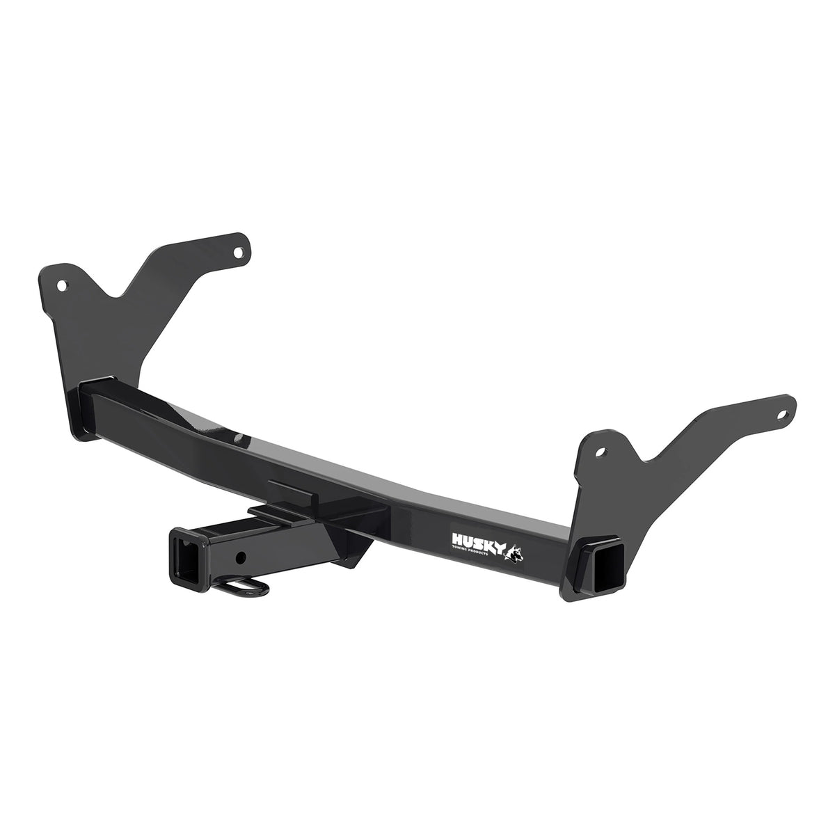 Black powder coated steel trailer hitch with mounting hardware from Husky Towing part number 69669C