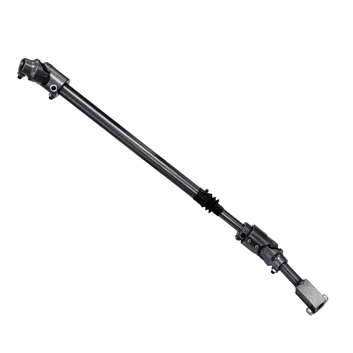 Natural steel steering shaft with mounting hardware from Borgeson part number 000953