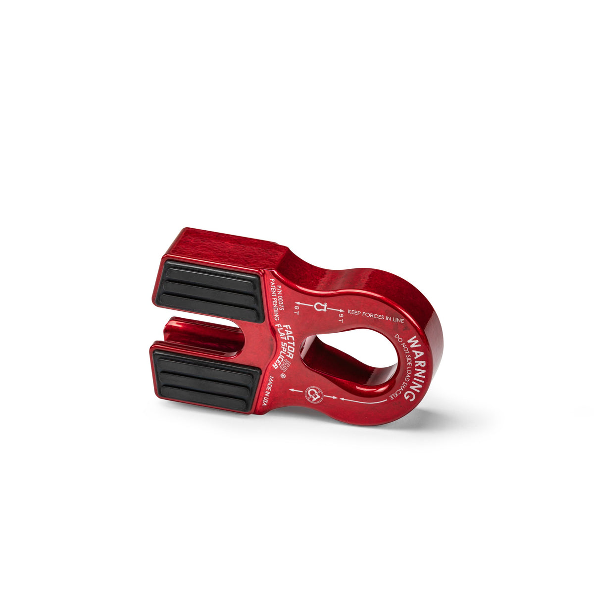 Red powdercoat 6061 aluminum winch shackle from Factor 55 part number 00375-01