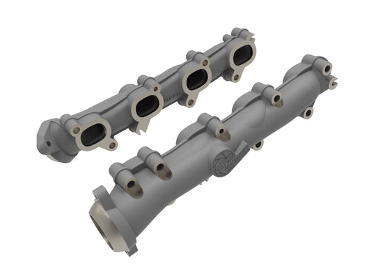 Gray ductile iron exhaust manifold with mounting hardware from aFe Power part number 46-40164