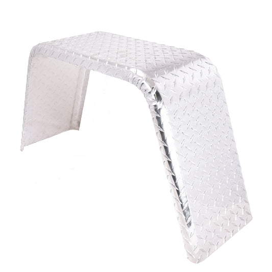 Silver diamond plated aluminum fender with mounting hardware from Husky Towing part number F0013
