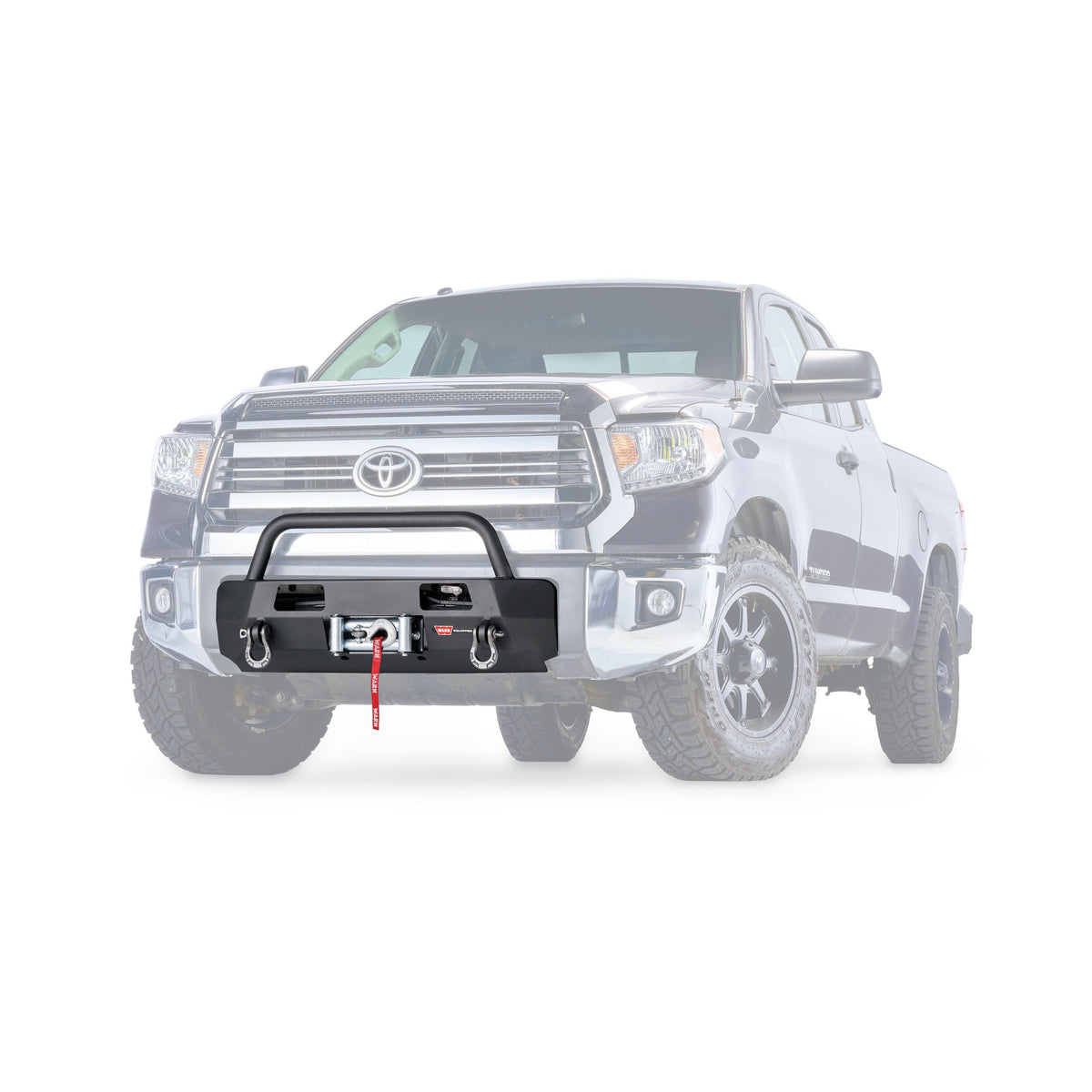 Black powder coated steel winch mount from Warn part number 103209
