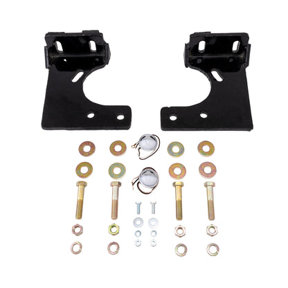 Silver steel bumper mounting kit with mounting hardware from Cattleman HD part number 4224KIT