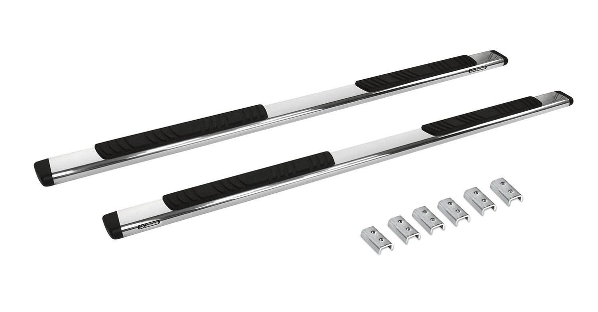 Silver stainless steel step nerf bar kit with mounting hardware from Big Country part number 395203876