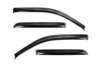 Smoke acrylic side window deflector with mounting hardware from TrailFX part number 4443H
