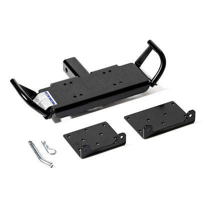 Black powder coated steel winch cradle from Warn part number 111868