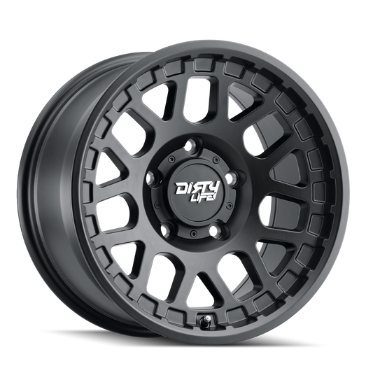 Black matte black alluminum wheel 17 diameter from DIRTY LIFE part number 9306-7983MB12