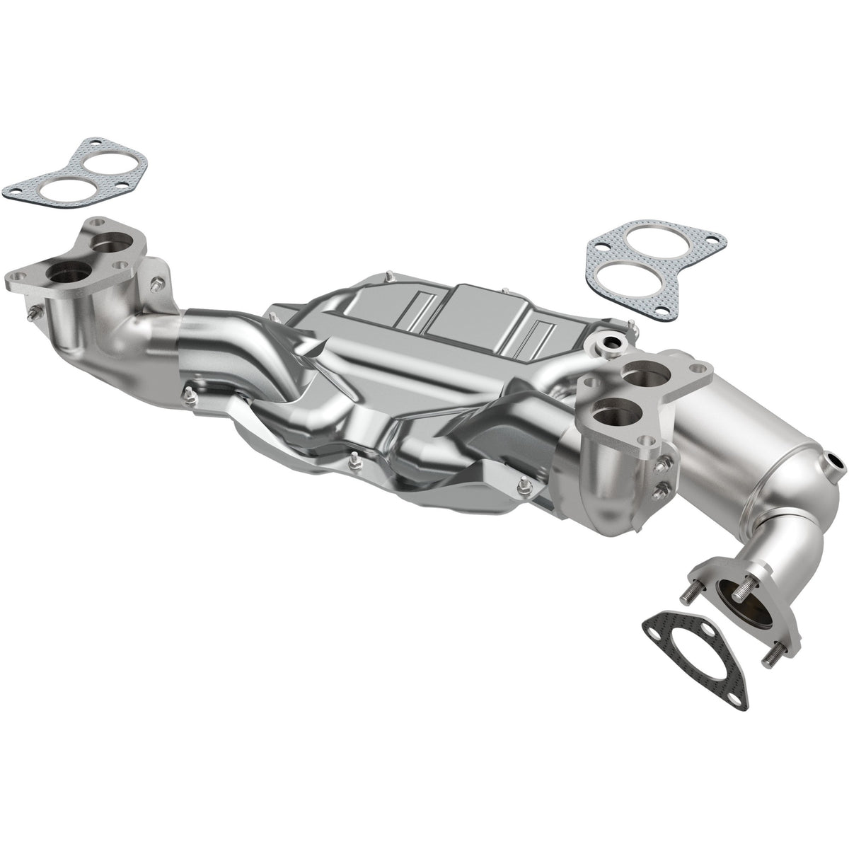 Uncoated stainless steel catalytic converter with integrated exhaust manifold from MagnaFlow Exhaust Products part number 5531587