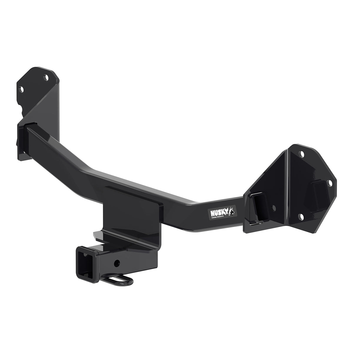 Black powder coated steel trailer hitch with mounting hardware from Husky Towing part number 69667C