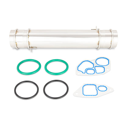 Silver anodized engine oil cooler from Mishimoto part number MMOC-F2D-94