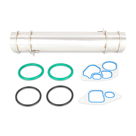 Silver anodized engine oil cooler from Mishimoto part number MMOC-F2D-94