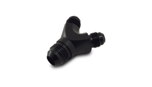 Black anodized 6061 aluminum universal t-type adapter from Vibrant Performance part number 10808