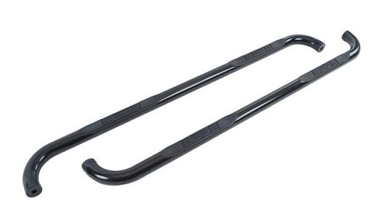 Black mild steel step nerf bar kit with mounting hardware from Big Country part number 370301