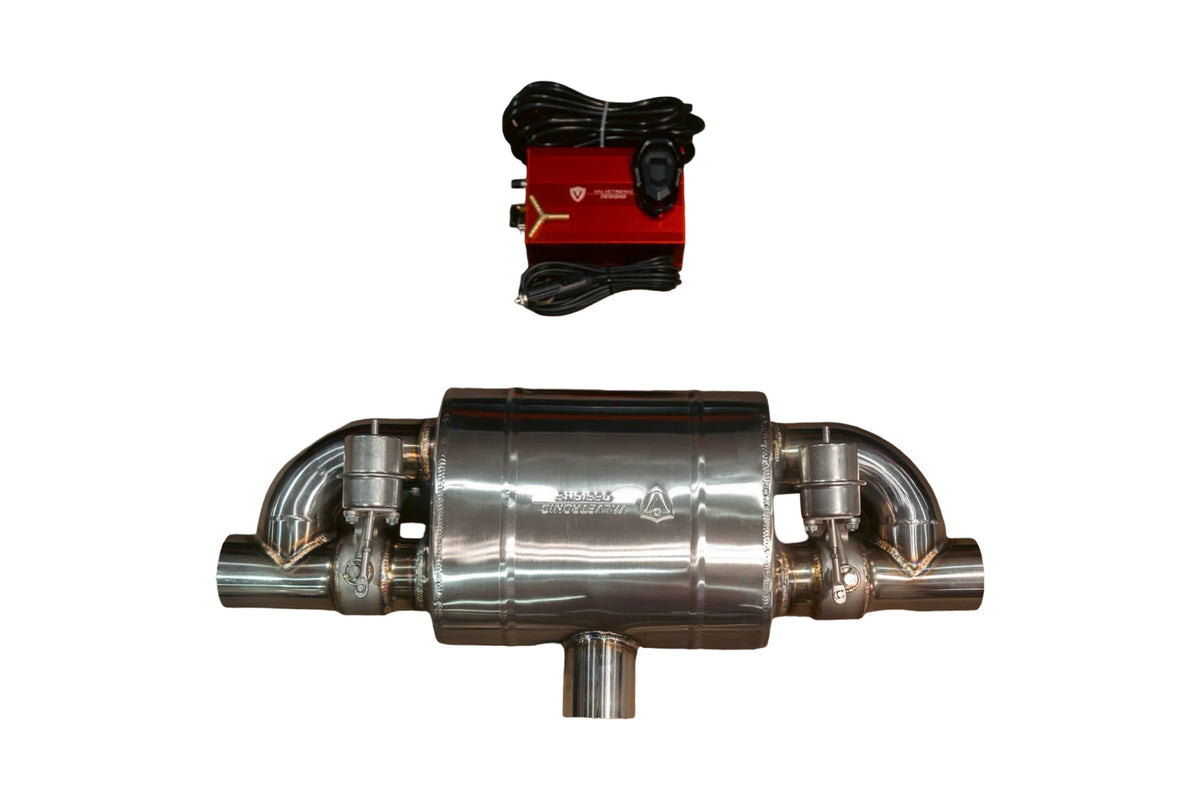 Exhaust Muffler from Valvetronic Designs part number UVM.76MM.TSTYLE.X1