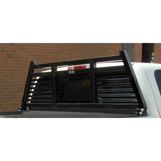 Black powder coated steel truck cab protector / headache rack with mounting hardware from Cattleman HD part number CR207BO