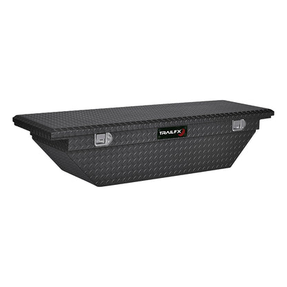 Black powder coated 16 gauge aluminum truck tool box with mounting hardware from TrailFX part number 120633