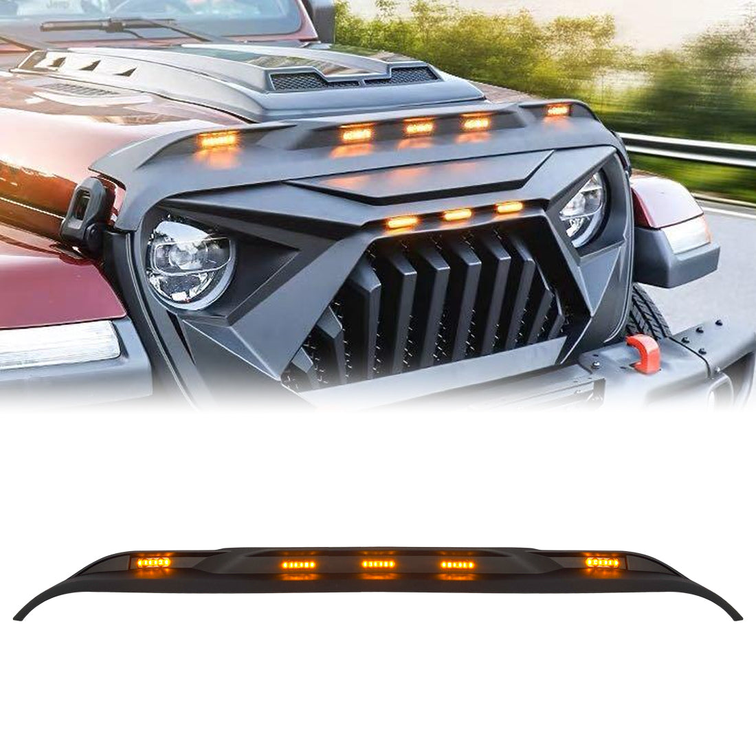 Matte black abs plastic stone deflector from AMERICAN MODIFIED part number AMJPCA00204