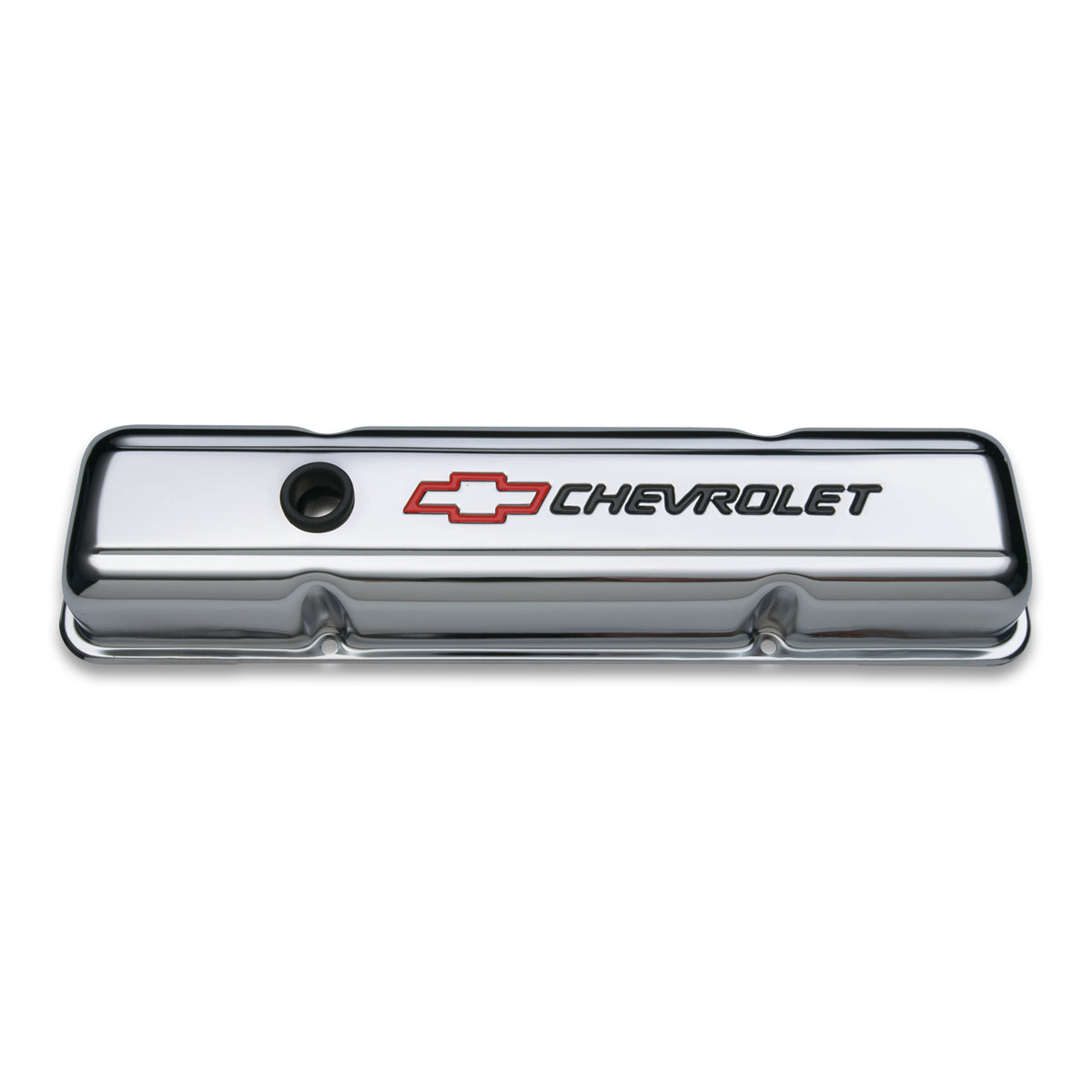 Black chrome steel engine valve cover from Proform part number 141-899