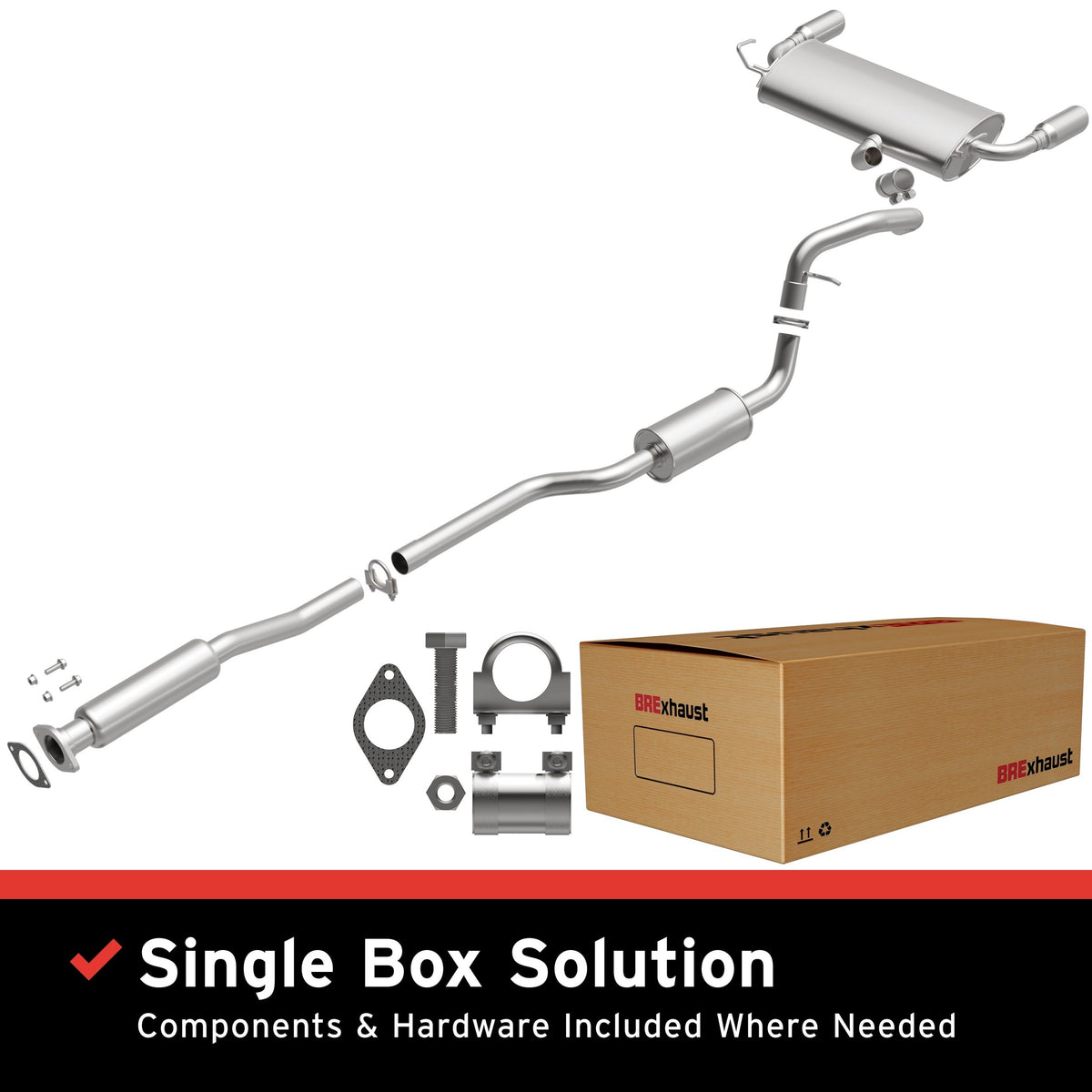 Satin exhaust system kit from BRExhaust part number 106-0504
