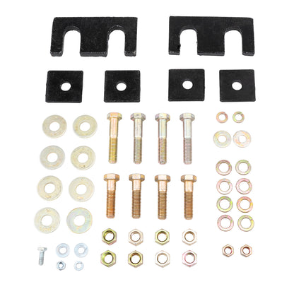 Silver steel bumper mounting kit with mounting hardware from Cattleman HD part number 4393KIT