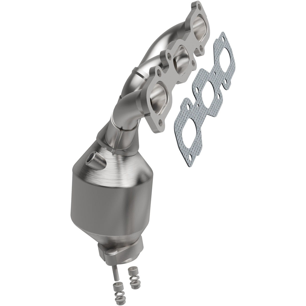 Uncoated stainless steel catalytic converter with integrated exhaust manifold from MagnaFlow Exhaust Products part number 5531920