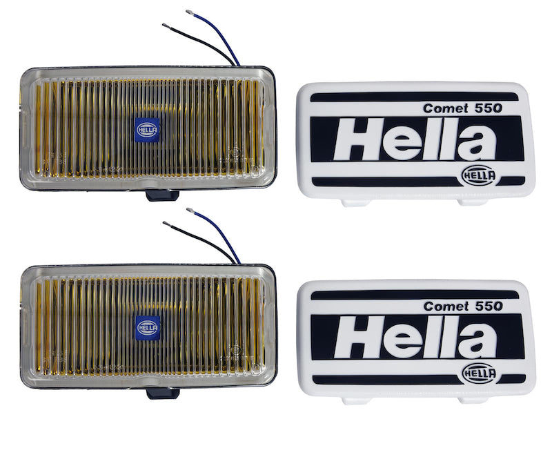 White fog light with mounting hardware from Hella part number 005700681