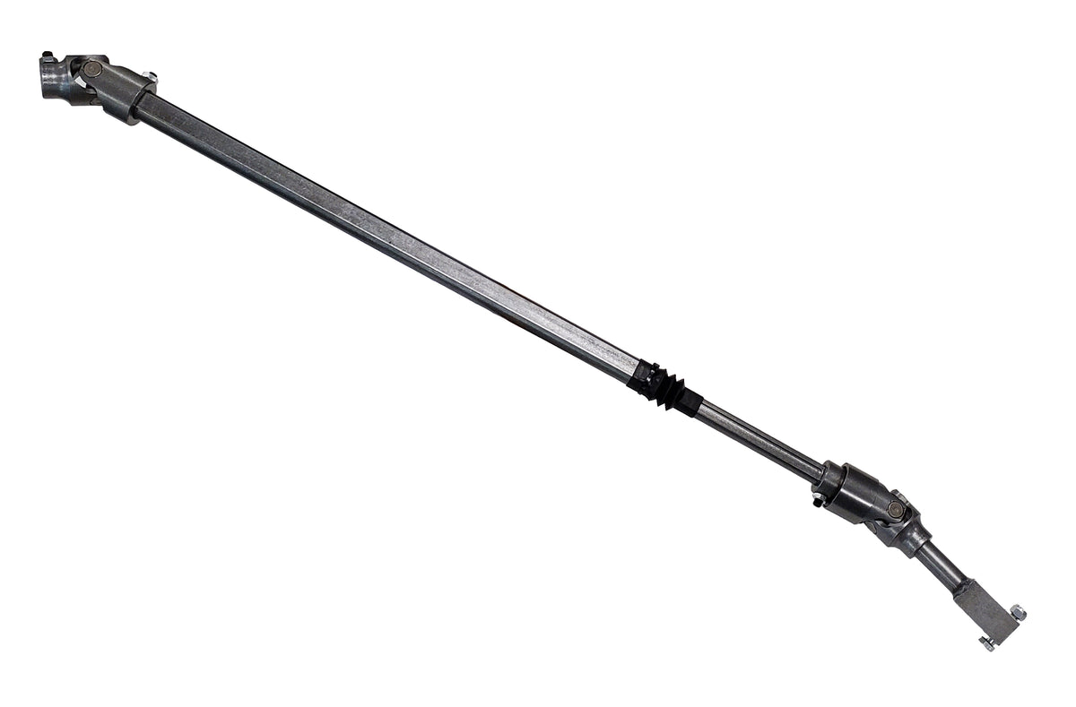 Natural steel steering shaft with mounting hardware from Borgeson part number 000954
