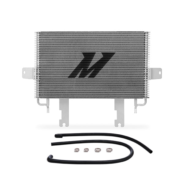 Natural aluminum automatic transmission oil cooler with mounting hardware from Mishimoto part number MMTC-F2D-99SL