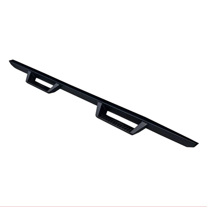 Black powder coated steel step nerf bar with step pads from TrailFX part number DHS005B