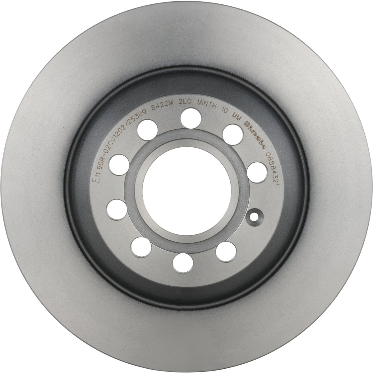 Gray cast iron disc brake rotor from Brembo part number 08.8843.21