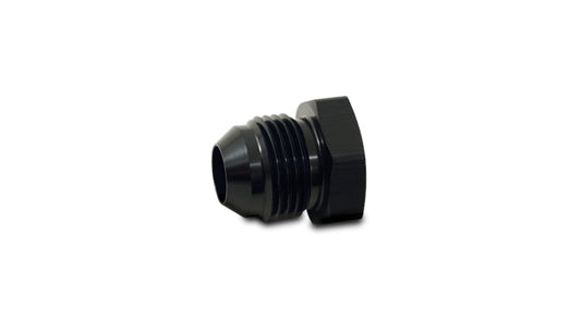 Black anodized 6061 aluminum multi-purpose threaded plug from Vibrant Performance part number 10445