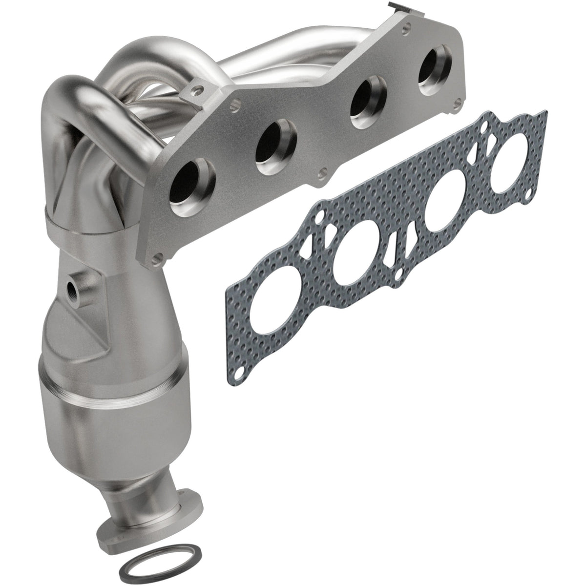 Uncoated stainless steel catalytic converter with integrated exhaust manifold from MagnaFlow Exhaust Products part number 5531291