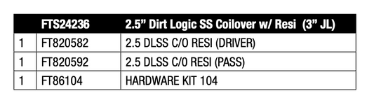 Suspension Shock Absorber from Fabtech part number FTS24236