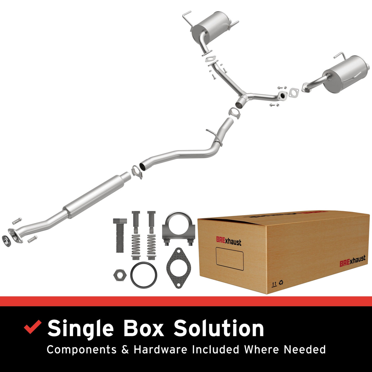 Satin exhaust system kit from BRExhaust part number 106-0133