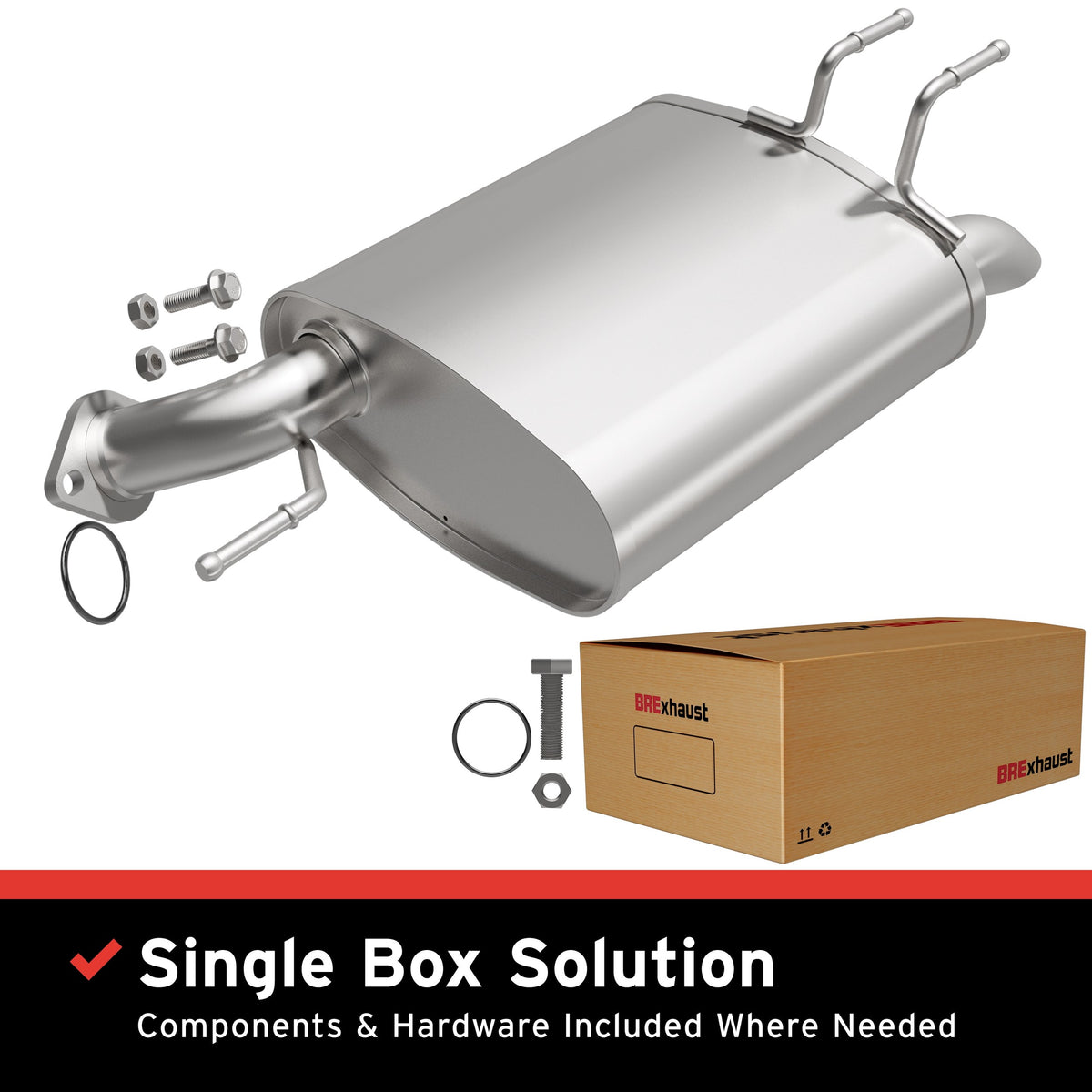 Satin exhaust muffler kit from BRExhaust part number 108-0277